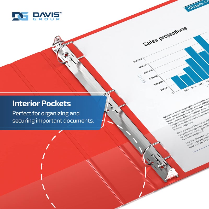 Davis Group Premium Economy 1.5-Inch Binders, 3-Ring Binders for School, Office, or Home, Colored Binder Notebooks, Pack of 6, D Ring, Red - Image 5